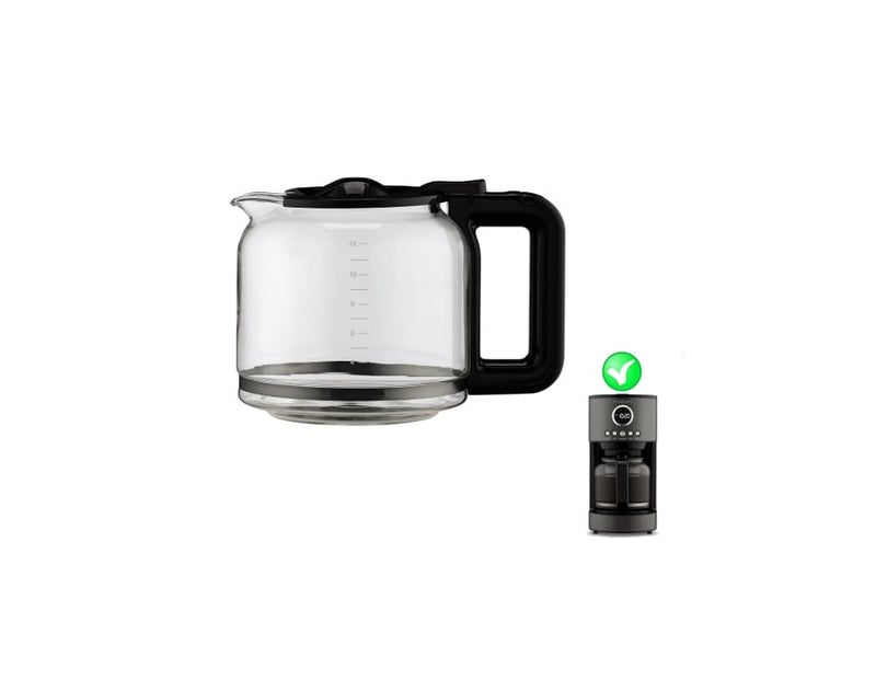 Carafe Replacement for the Cuisinart 12Cup Glass Coffee Carafe Model DCC1220BKSWM ONLY Black HandleLid