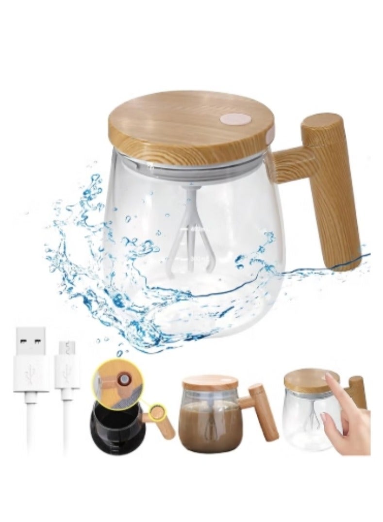 Portable USB Electric Mixer Cup – 400ml Self-Stirring Glass Mug with Silicone Base – Ideal for Protein, Coffee, Oats & Powdered Drinks  - Image 1