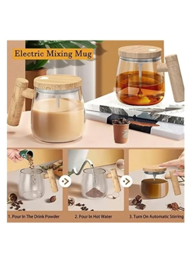 Portable USB Electric Mixer Cup – 400ml Self-Stirring Glass Mug with Silicone Base – Ideal for Protein, Coffee, Oats & Powdered Drinks  - Image 5
