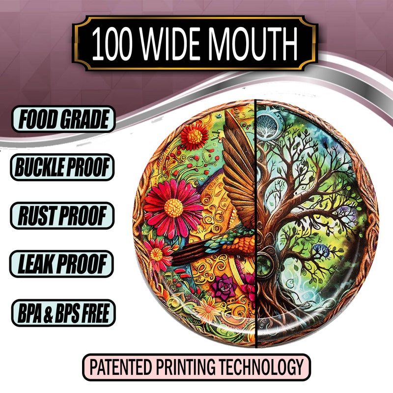 Supa Ant Wide Mouth Canning Lids (100pcs) Decorative Tin Canning Lids Wide Mouth (Wood Frame) Buckle Proof and Rust Proof - Perfect Fit Can Lid for Mason Jars Canning Supplies - Mason Jar Lids - Image 4