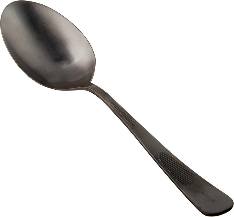 Mercer Culinary 18-8 Stainless Steel Plating Spoon, 9 Inch, Matte Black - Image 1