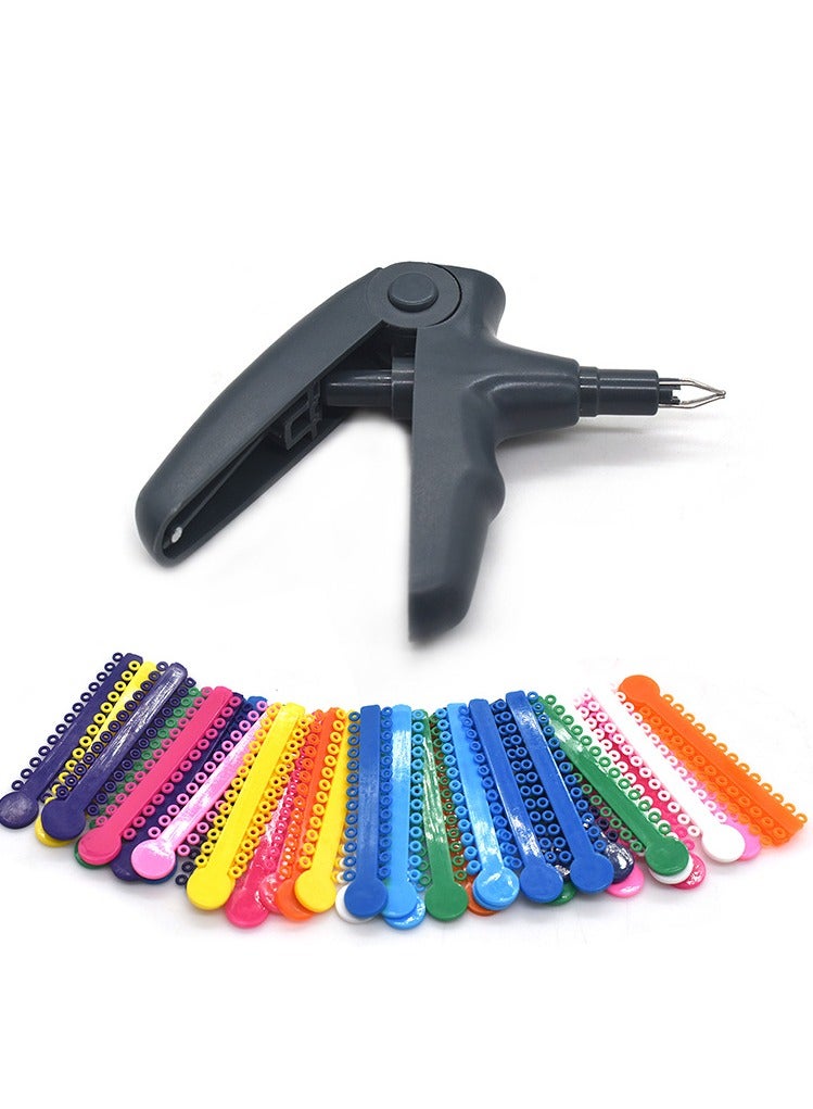 Generic Dental Ligature Orthodontic Gun for Braces Dispenser Elastic Band Tool  Bracket Kit Including Orthodontic Clip Tool and Loop Rubber Band, Bracket Rubber Band, Ligas Para Bracket Ortodoncia, Bracket Rubber Band Tool (40 pcs) - Image 1