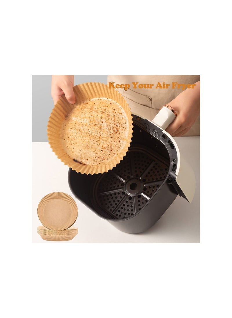 HAANDY - HAANDY 100pcs Air Fryer Disposable Paper Liner, 6.3inch Non-Stick Air Fryer Liners, Parchment Paper for Air Fryer, Baking Paper for Air Fryer Oil proof, Food Grade Paper Liner - Image 1