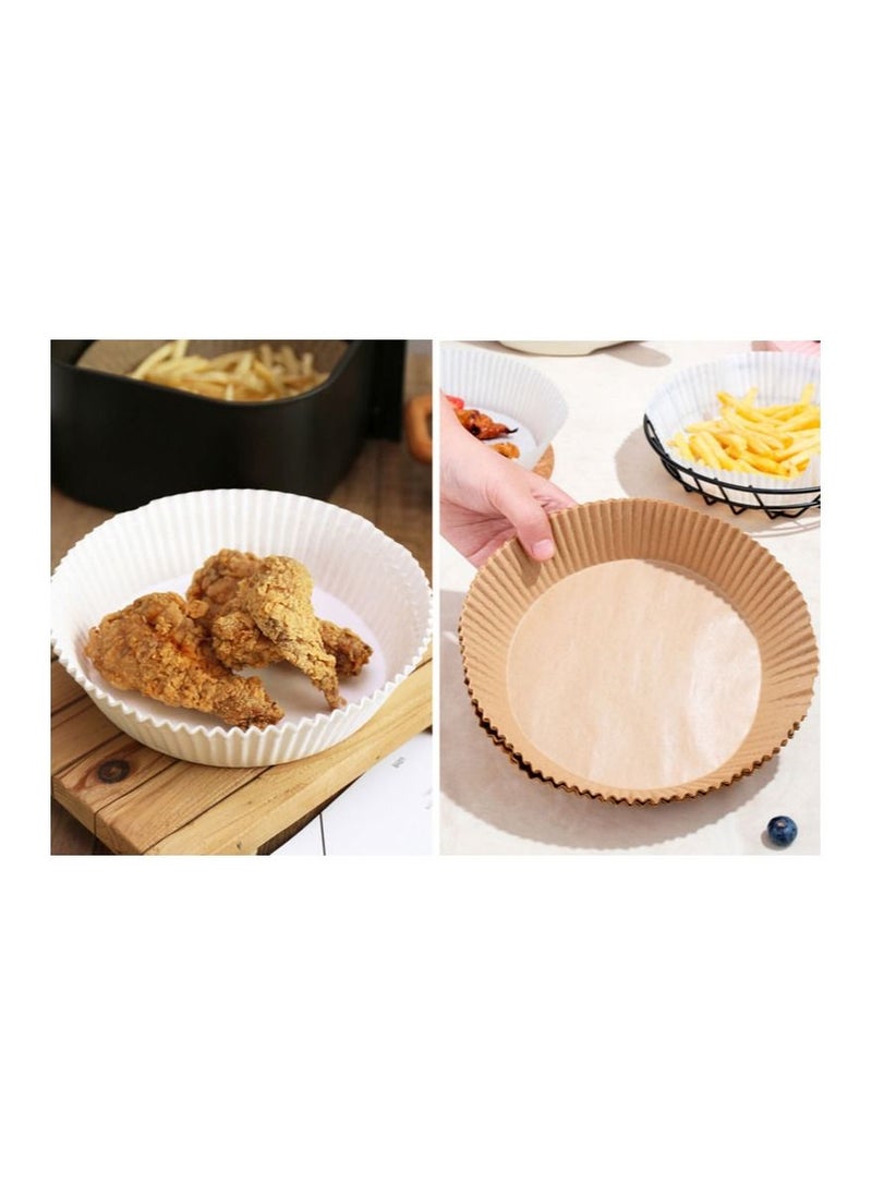 HAANDY - HAANDY 100pcs Air Fryer Disposable Paper Liner, 6.3inch Non-Stick Air Fryer Liners, Parchment Paper for Air Fryer, Baking Paper for Air Fryer Oil proof, Food Grade Paper Liner - Image 1