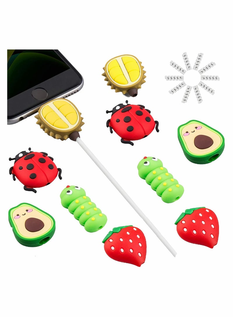 SYOSI Cute Cable Protector Fruit Animal Charging Cable Buddies Cable Protect Sets Compatible for iPhone iPad Charger Cable Only - Image 1