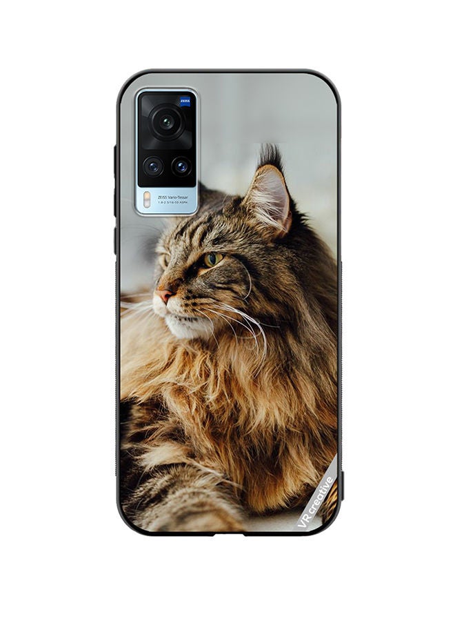 VR CREATIVE Protective Case Cover For Vivo X60 Angry Cat Design Multicolour - Image 1