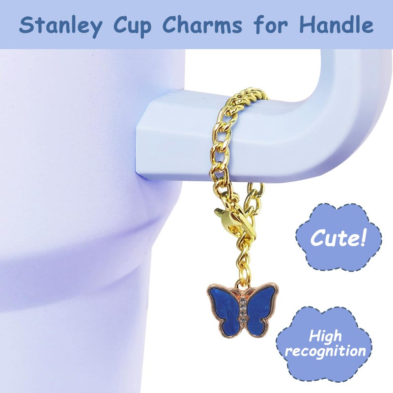 vikgle Stanley Cup Accessories Set,Including 2 Pcs 0.4in Straw Cover, 1 Silicone Spill-Proof Stopper Set of 3, 1 Cute Butterfly Handle Charm, 1 Silicone Boot Fits Stanley 40&30 Oz Tumbler (Stargaze) - Image 3