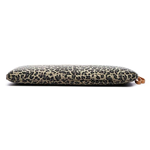 XSKN Yellow Leopard Spot Canvas Fabric Zipper Laptop Sleeve Case Cover for All 13 14 15 inch Computers, Laptop Bag for MacBook Air / Pro / Retina Laptops / Notebook (13 inch, for 13.3 inch Laptop) - Image 3