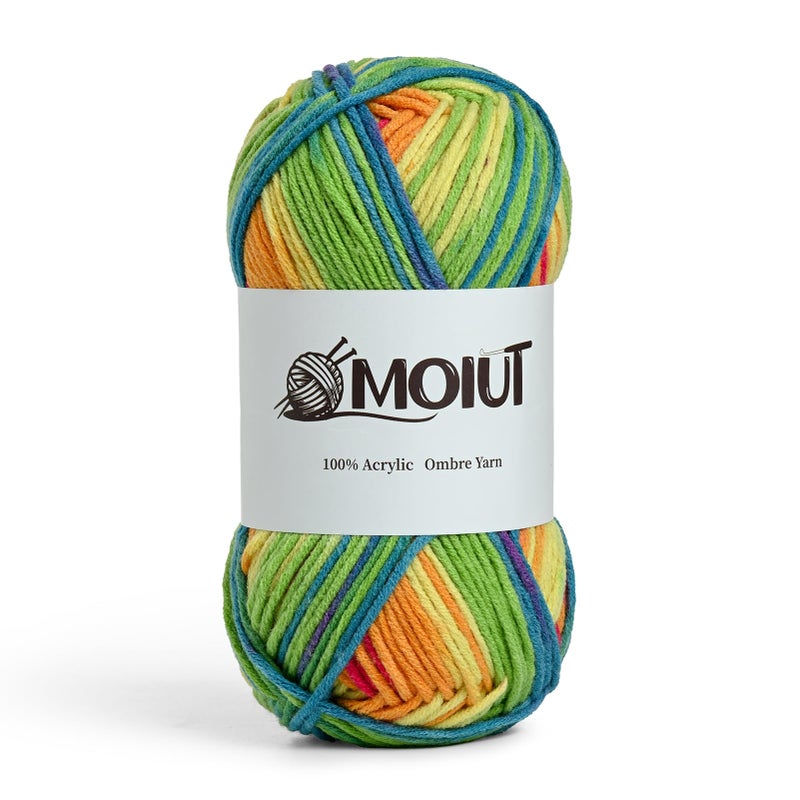 OMoiut Fluffy Variegated Yarn for Crocheting - 100% Acrylic Worsted Weight Yarn 4 - Bulky Ombre Yarns for Crocheting Sockã€Scarf and DIY Crafts - Premier Puzzle Yarns 3.5oz/169ydsï¼ˆRainbowï¼‰ - Image 1