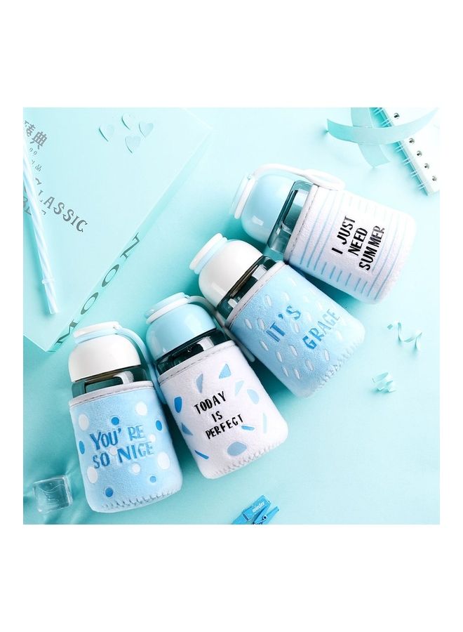 NIBEMINENT Simple Letter Glass Water Bottle blue 75x147cm - Image 5