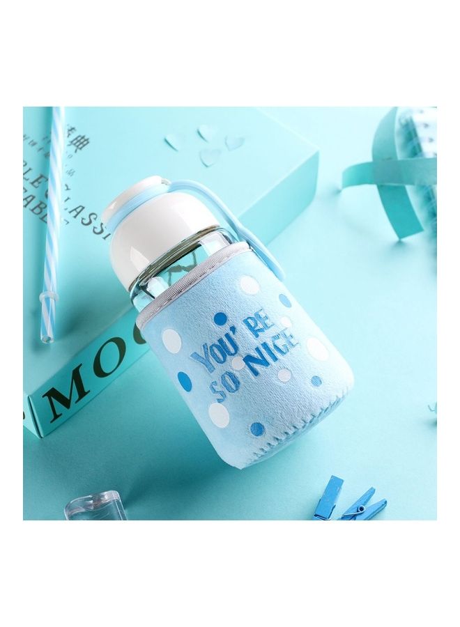 NIBEMINENT Simple Letter Glass Water Bottle blue 75x147cm - Image 2