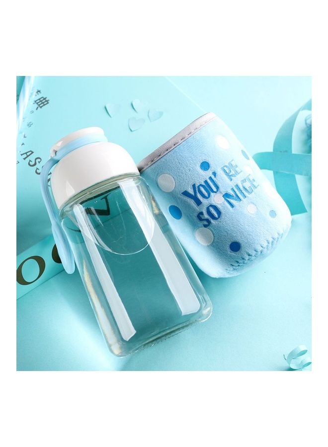 NIBEMINENT Simple Letter Glass Water Bottle blue 75x147cm - Image 3