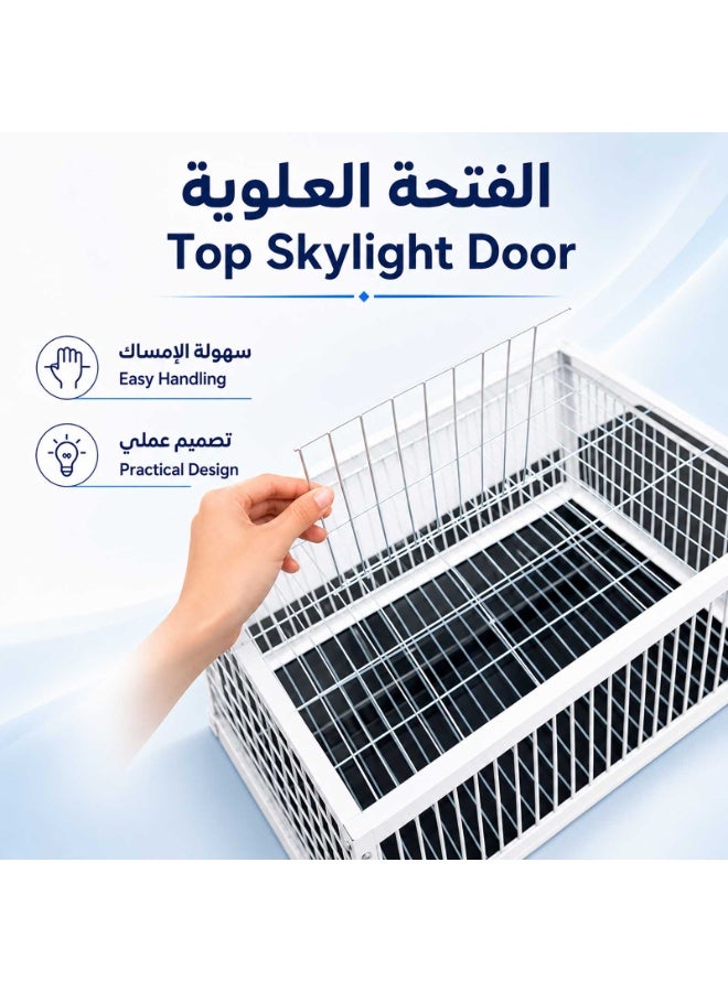 Large Pigeon Trap Cage 70 × 40 × 26 cm, Metal Bird Catcher Cage with 4 One-Way Entry Doors & Top Access Door, Escape-Resistant Live Bird Cage for Pigeons, Doves, Sparrows, Quails, Finches & Small Birds, for Balcony, Garden, Farm & Outdoor Use - Image 5