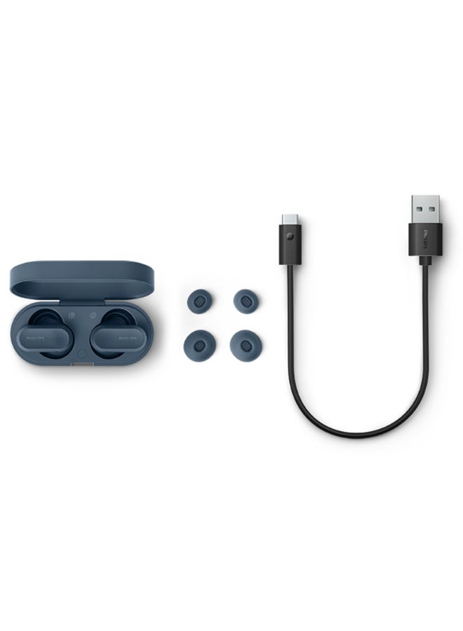 Philips True Wireless Earbuds, TWS Bluetooth 5.3 with Hybrid ANC, AI Clear Calls, Dynamic Bass Boost, IPX4 Waterproof, Touch Controls, USB-C Charging Case, Up to 24H Battery Life, TAT3509,  Blue blue - Image 4