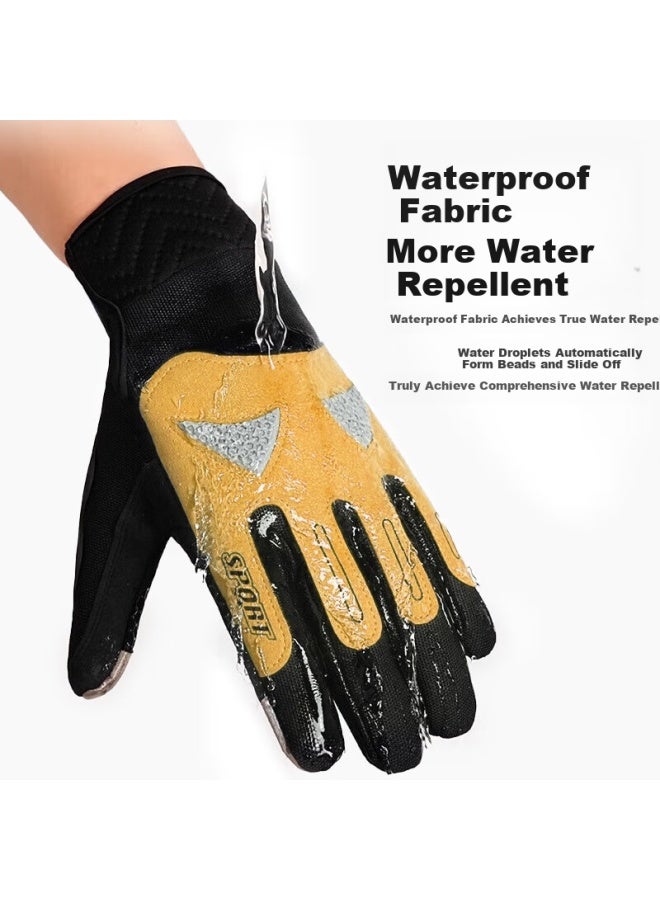 Ousen Cycling Gloves Motorcycle Autumn And Winter Warmth Plus Velvet Outdoor Windproof Waterproof Anti-slip Touch Screen Driving Full Finger Men - Image 3