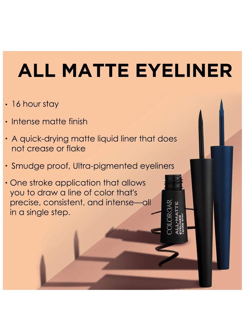 Colorbar All Matte Eyeliner Black 001 2.5ml - Image 5