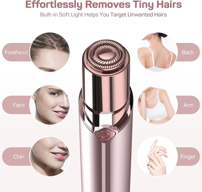 Gurelax Facial Hair Removal for Women - Electric Painless Face Shaver with 2 Replacement Heads - Image 2