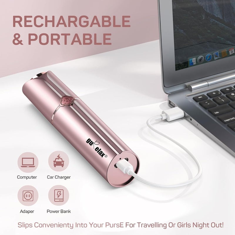 Gurelax Facial Hair Removal for Women - Electric Painless Face Shaver with 2 Replacement Heads - Image 4