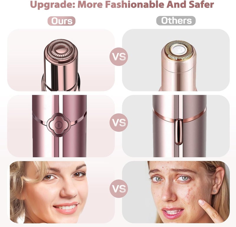 Gurelax Facial Hair Removal for Women - Electric Painless Face Shaver with 2 Replacement Heads - Image 5
