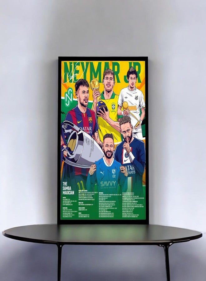 SINCE 7 STORE Neymar Jr Legendary Career Framed Poster For Gifting/For Room Decor/For Football Fans - Image 1