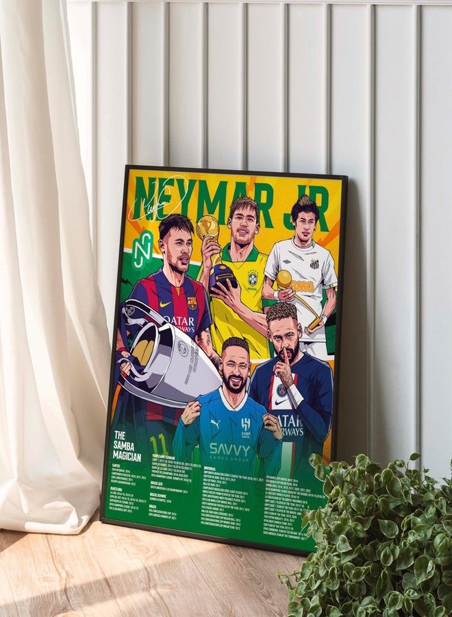 SINCE 7 STORE Neymar Jr Legendary Career Framed Poster For Gifting/For Room Decor/For Football Fans - Image 3