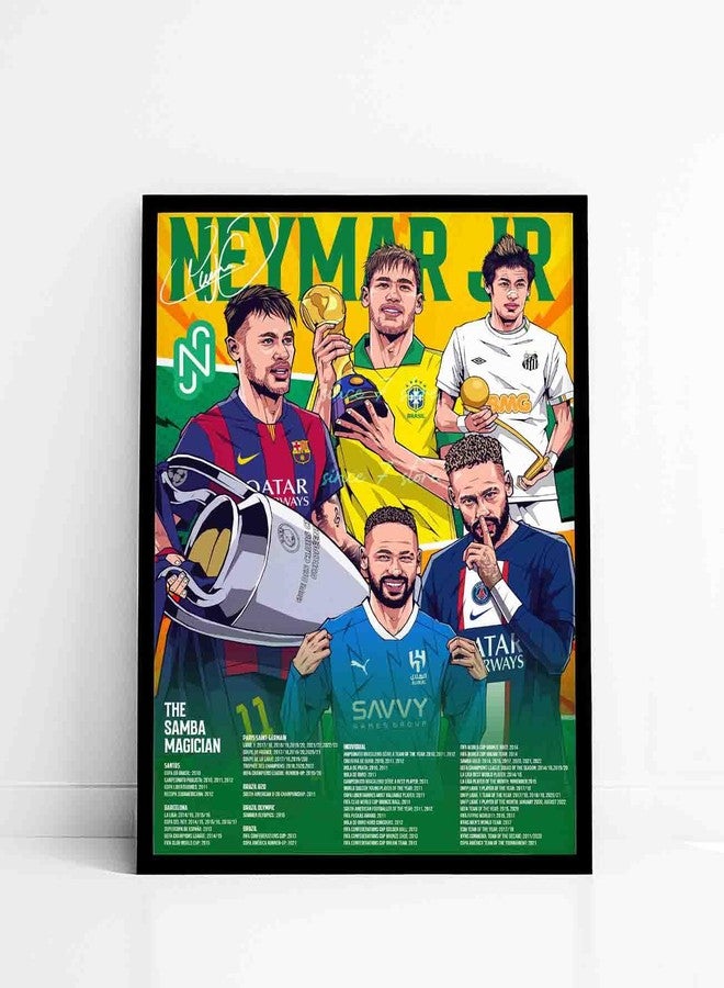 SINCE 7 STORE Neymar Jr Legendary Career Framed Poster For Gifting/For Room Decor/For Football Fans - Image 2