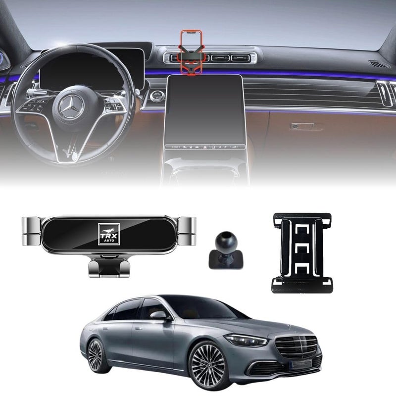 TRX AUTO Phone Holder Mount With Gravity Phone Holder For Mercedes S Class 2021 To 2025 | Mercedes Benz S450, S500, S600, S63, S65 & S Class Coupe Accessories | Mobile Phone Holder - Image 1