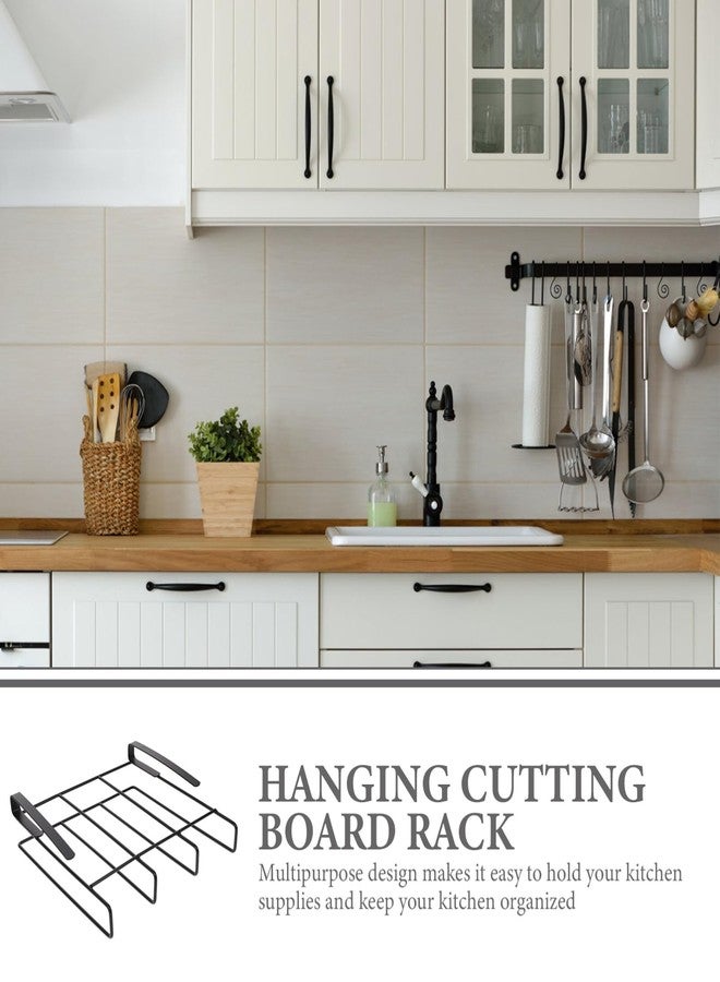 DEARMAMY Hanging Cutting Board Rack Cabinet Organizer Metal Holder for Kitchen Supplies Storage with Pot Lid and Mug Space 10.23X9.84X2.75 Inch - Image 3