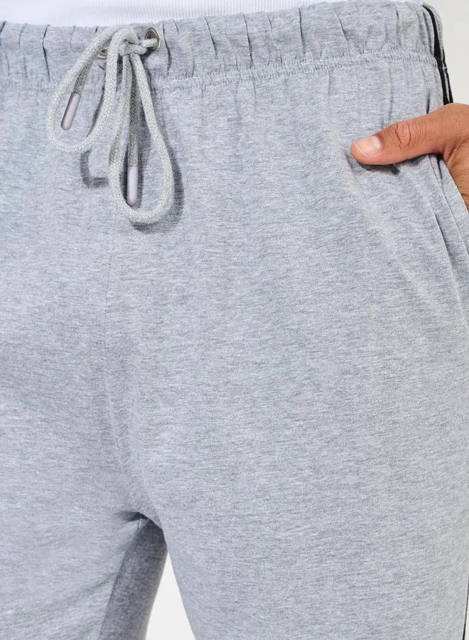 ستايلي Straight Fit Knitted Pyjama with Side Piping Detail