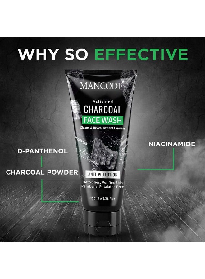 MAN CODE Mancode Activated Charcoal Face Wash for Men | Deep Cleansing, Oil Control, Anti-Pollution, and Instant Fairness | Detoxifies and Purifies Skin |100ml - Image 3