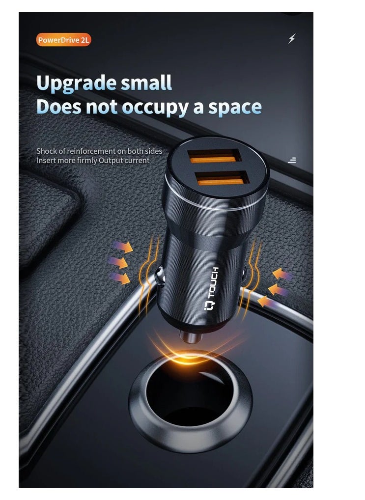IQ TOUCH IQ Touch 18W Dual Car Charger with 1M Charging Cable - POWERDRIVE-2L  - Image 3
