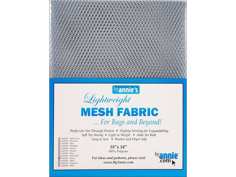 Annies SUP209-PEWTER Lightweight Pewter Mesh Fabric LTWT 18x54, 54 Inches