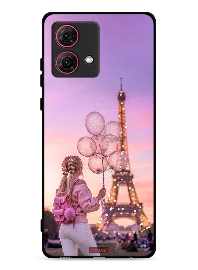 Tolwak Motorola Moto G84 5G Protective Case Cover Girl Holding Balloons - Image 1