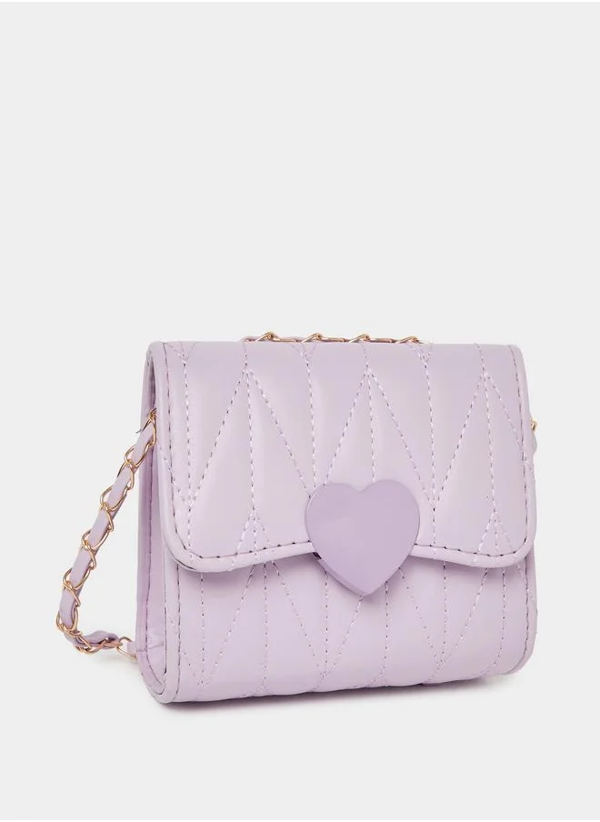 ستايلي Styli Quilted Shoulder Bag with Chain Strap and Magnetic Closure