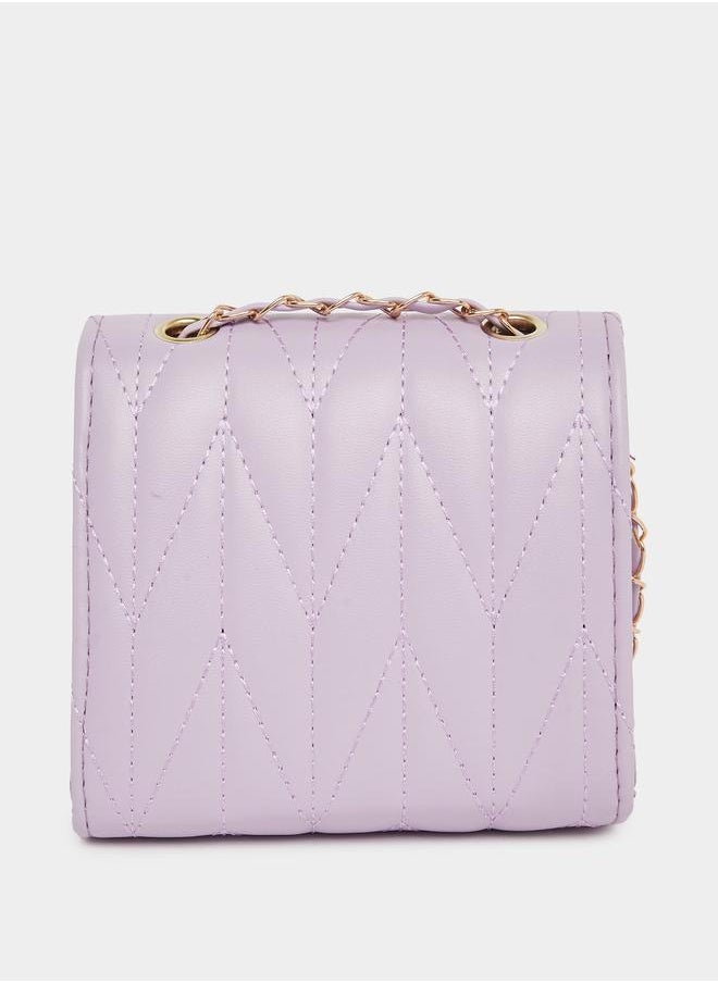 Styli Styli Quilted Shoulder Bag with Chain Strap and Magnetic Closure  - Image 2