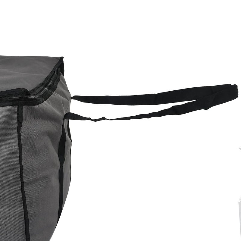 Kuber Industries Large Size Canvas MultiPurpose Storage BagClothing Storage OrganizerToy Storage BagStationery Paper Storage Bag with Zipper Closure and Strong Handle Grey Black - Image 4