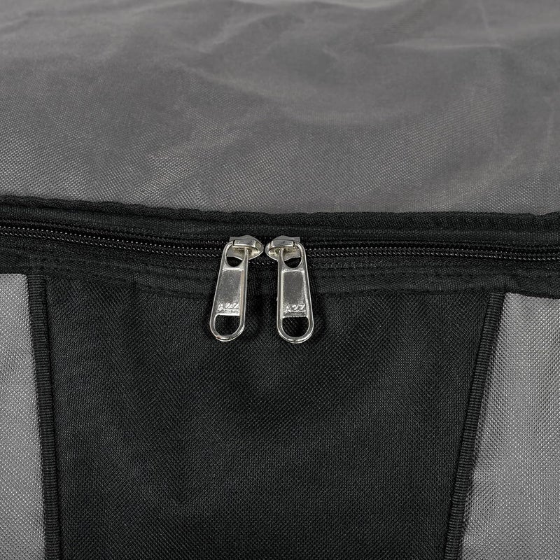 Kuber Industries Large Size Canvas MultiPurpose Storage BagClothing Storage OrganizerToy Storage BagStationery Paper Storage Bag with Zipper Closure and Strong Handle Grey Black - Image 5