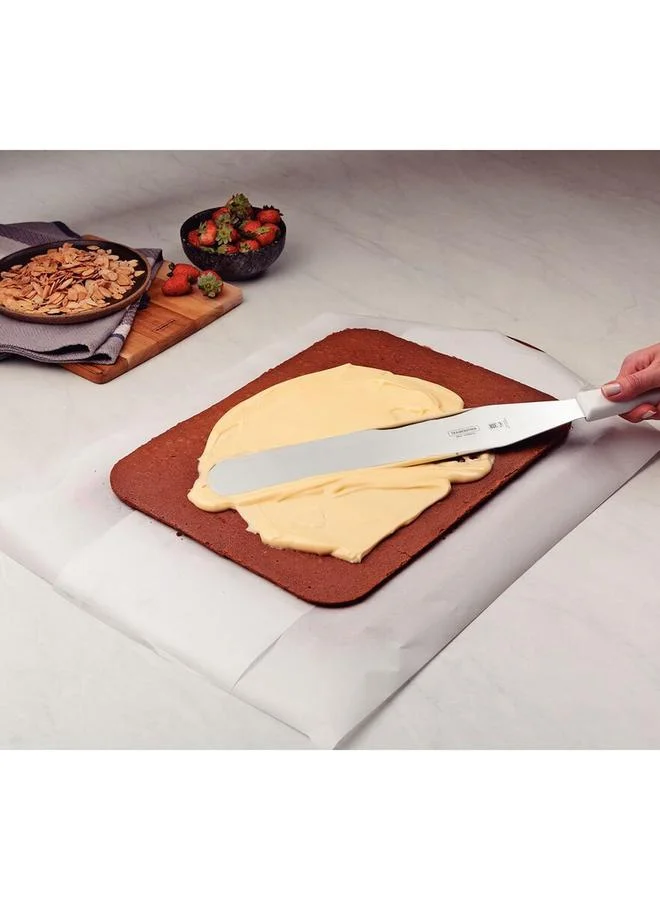 ترامونتينا ملعقة فرد احترافية للخبازين 14 بوصة بشفرة من الستانلس ستيل ومقبض بولي بروبلين أبيض