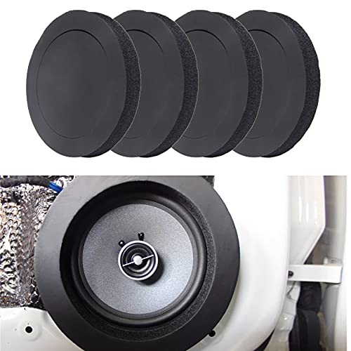 Anglekai 6.5" Foam Speaker Enhancer, AngleKai 4Pcs Self Adhesive Speaker Fast Rings, Universal High Rebound Sponge Bass Blocker Kit for Car Door Speaker Foam Rings - Image 1