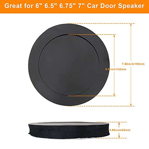 Anglekai 6.5" Foam Speaker Enhancer, AngleKai 4Pcs Self Adhesive Speaker Fast Rings, Universal High Rebound Sponge Bass Blocker Kit for Car Door Speaker Foam Rings - Image 2