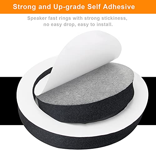 Anglekai 6.5" Foam Speaker Enhancer, AngleKai 4Pcs Self Adhesive Speaker Fast Rings, Universal High Rebound Sponge Bass Blocker Kit for Car Door Speaker Foam Rings - Image 5