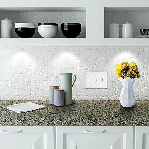 Henne Bery Sunken Pearls Heavy Duty Decorative Wall Plate Switch Plate Outlet Cover (Triple Toggle, White) - Image 3