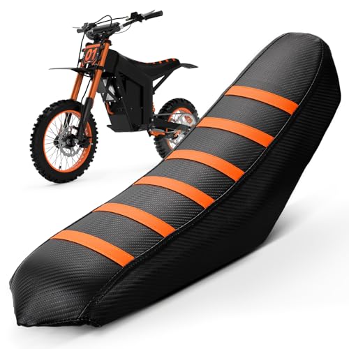 USTPO Electric Dirt Bike Seat Cover for Tutti Tutto Tuttio Soleil 01 Ebike Non Slip Black Stripe/Gripper Soft/Water Proof Orange - Image 2