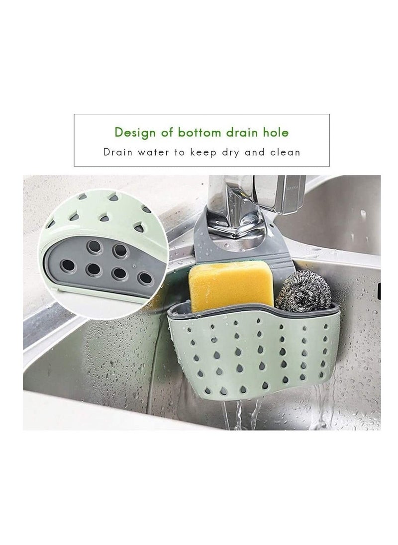 ARTC ARTC Kitchen Sink Faucet Silicone Sponge Holder Strainer With Adjustable Strap Grey  - Image 2