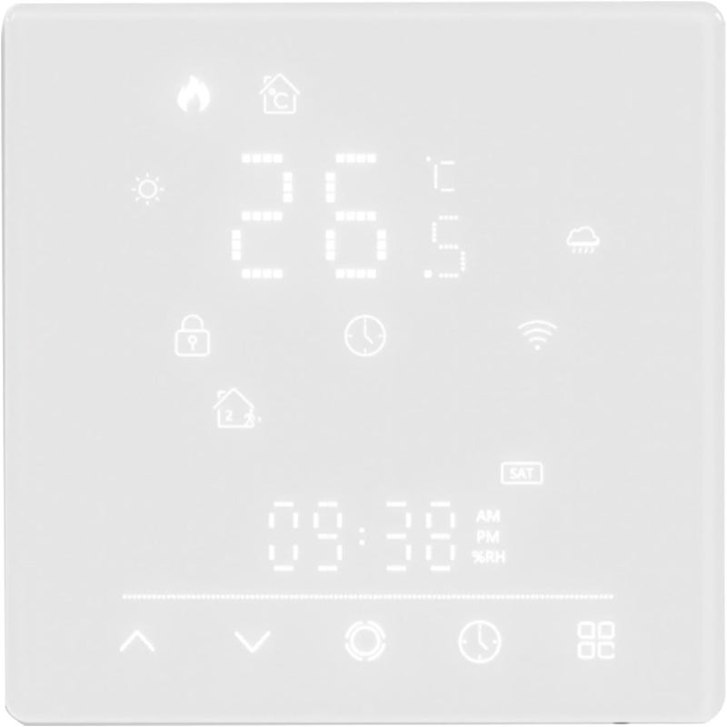 Smart Underfloor Heating Thermostat Multi Functional Display Energy Saving Mode PC Shell with Temperature Sensor for Home 95-240V AC (White) - Image 5