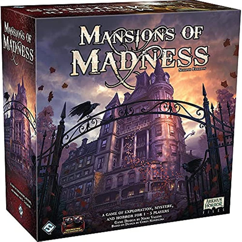 Asmodee أسمودي منازل الجنون لعبة لوحية (الطبعة الثانية) - اغمر نفسك في رعب لوفكرافت والغموض مع أسلوب لعب تعاوني! للفئات العمرية 14+، 1-5 لاعبين، مدة اللعب 2-3 ساعات - Image 1