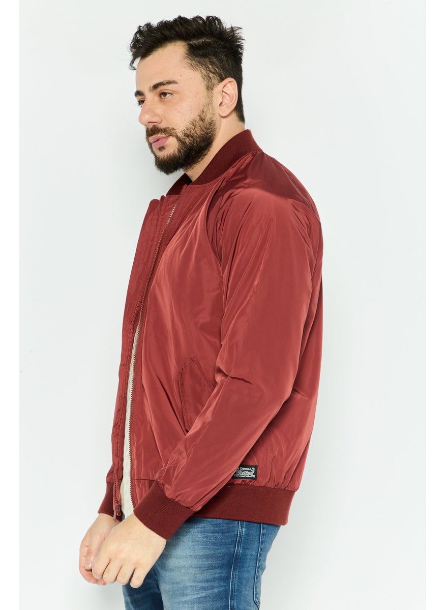 Levi's - Men Brand Logo Bomber Jacket, Maroon - Image 1