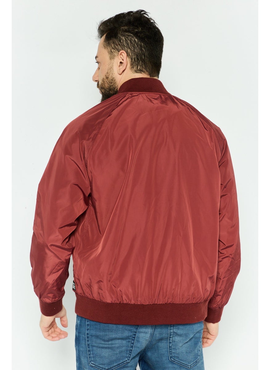 Levi's - Men Brand Logo Bomber Jacket, Maroon - Image 1