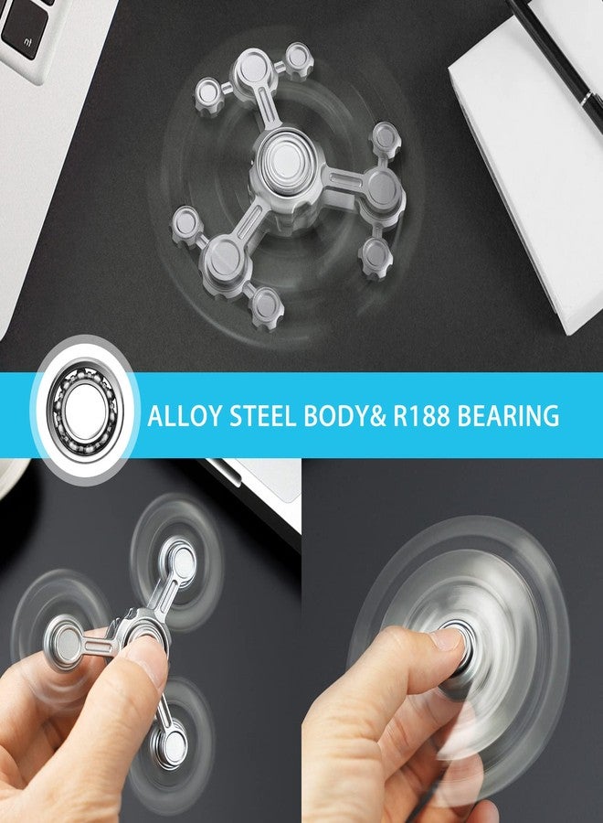 Dilabnba Upgrade Triple Bearings Fidget Spinner Toy for Kids Adults, Cool Metal Tri Finger Hand Spinner Desk Toy for Stress Relief Anti Anxiety Fingertip Gyro Stocking Stuffer Gift for Birthday Chrismas - Image 2