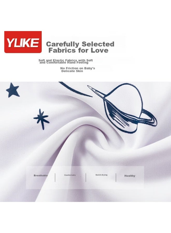 Yuke Children's Swimwear, Boys' Two-piece Set For Older Kids , White Space, Size L - Image 2
